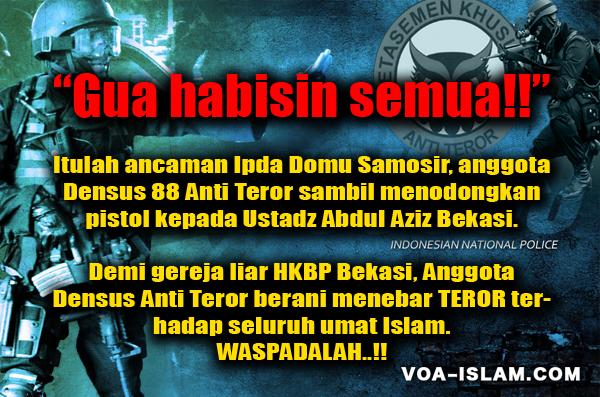 Awas!! Anggota Densus Jemaat HKBP Mulai Meneror Ustadz Bekasi Pakai Pistol