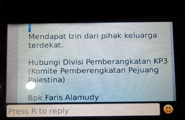 Awas! Tersebar Broadcast BBM tak Jelas Rekrutmen Relawan ke Gaza