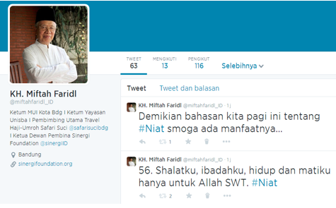 KH Miftah Faridl Rilis Akun Twitter Resmi