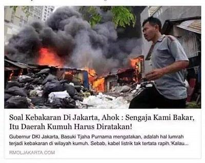 Kebakaran di Beberapa Wilayah Jakarta Ulah Pemda DKI?