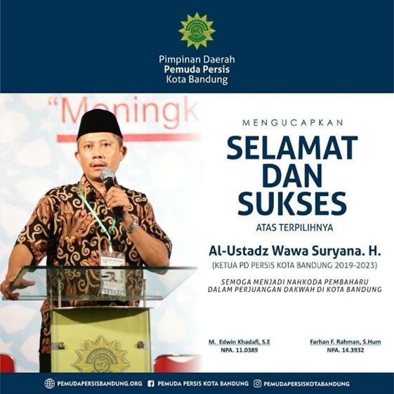 Ustadz Wawa Suryana Terpilih sebagai Ketua PD Persis Kota Bandung