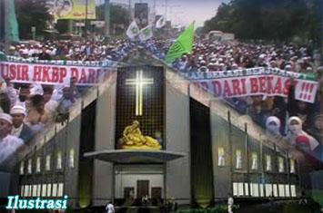Demo Sejuta Umat Menolak Rencana Paroki Bunda Theresia Bekasi