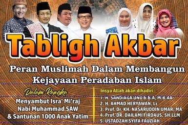 Tabligh Akbar ''Peran Muslimah Dalam Membangun Kejayaan Peradaban Islam''