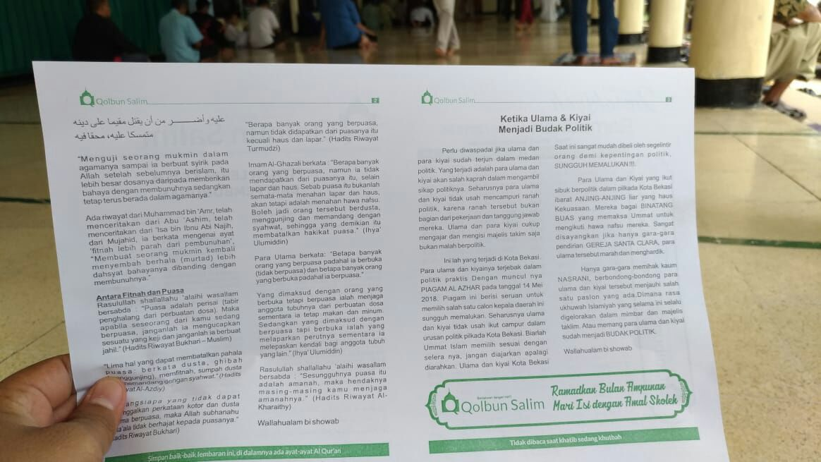 Buletin Gelap Adu Domba Ulama Resahkan Bekasi