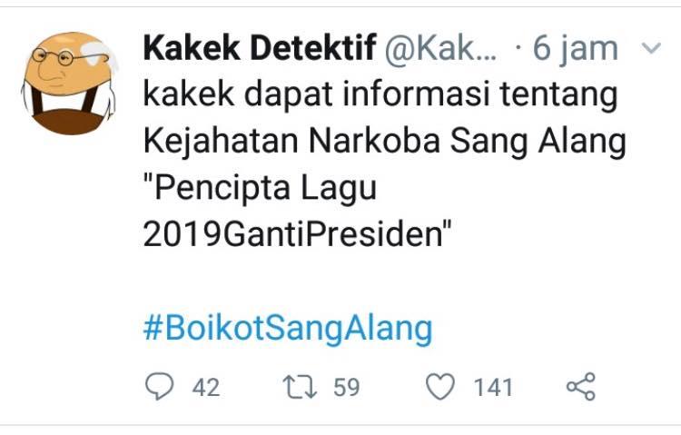 Akun @KakekDetektif Sebar Hoax 'Sang Alang' Terjerat Narkoba