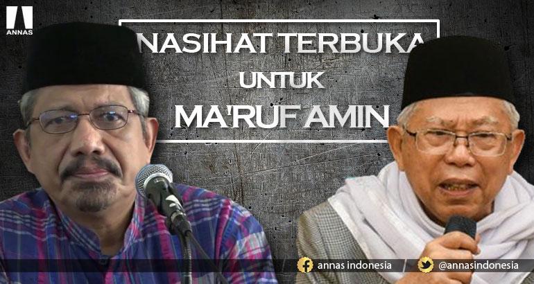 Nasihat Terbuka untuk Ma'ruf Amin