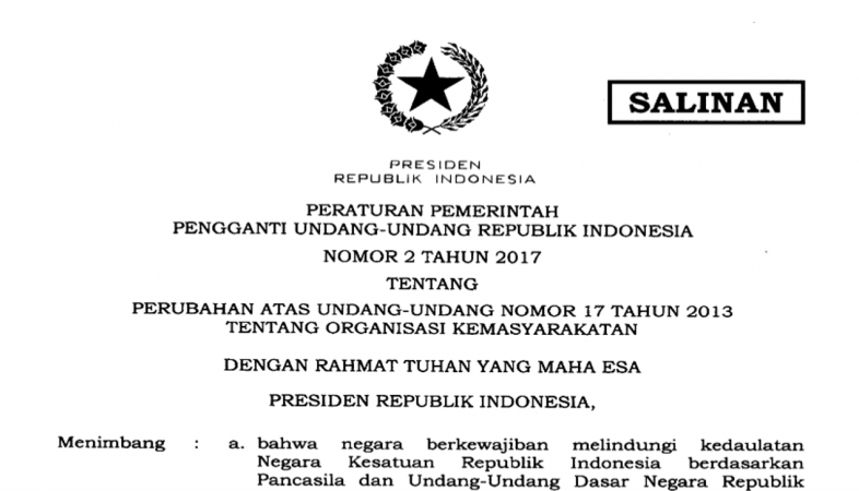 Perpppu Pembubaran Ormas yang  Dianggap Radikal, Mencerminkan Rezim Anti Islam? 