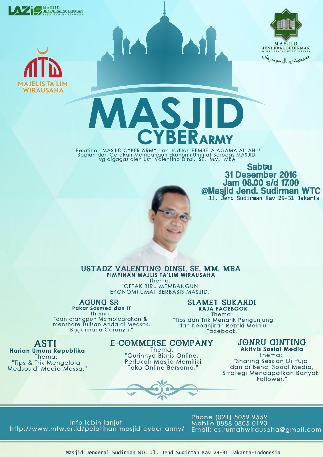 MTW Dijadwalkan Gelar Pelatihan Masjid Cyber Army, Mau?