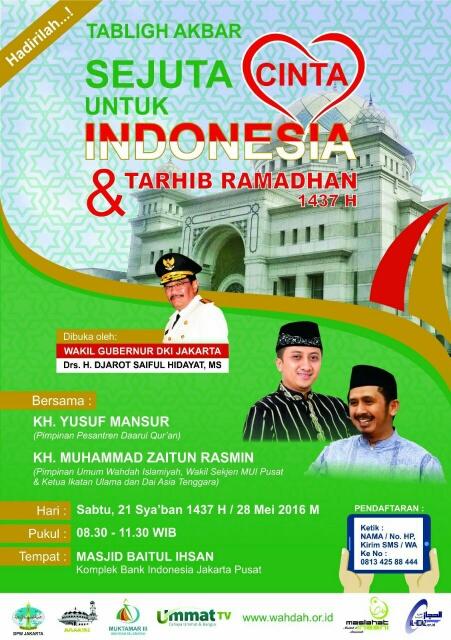 Ikutilah! Tarhib Ramadhan Bersama Ustadz Yusuf Mansur dan KH Zaitun Rasmin